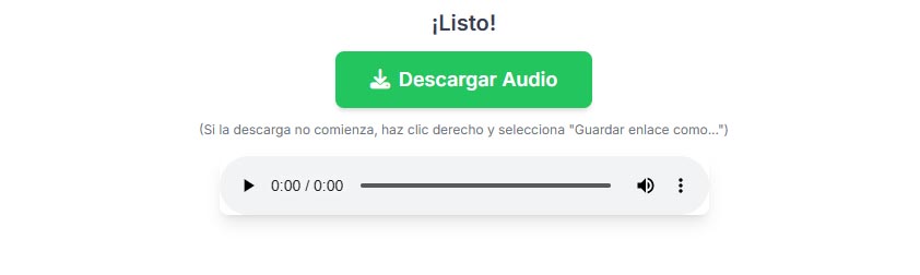 Presiona Descargar TTS